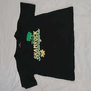 💥5/$25 UB Boys Size 5 Black Short Sleeve Shamrock T-Shirt